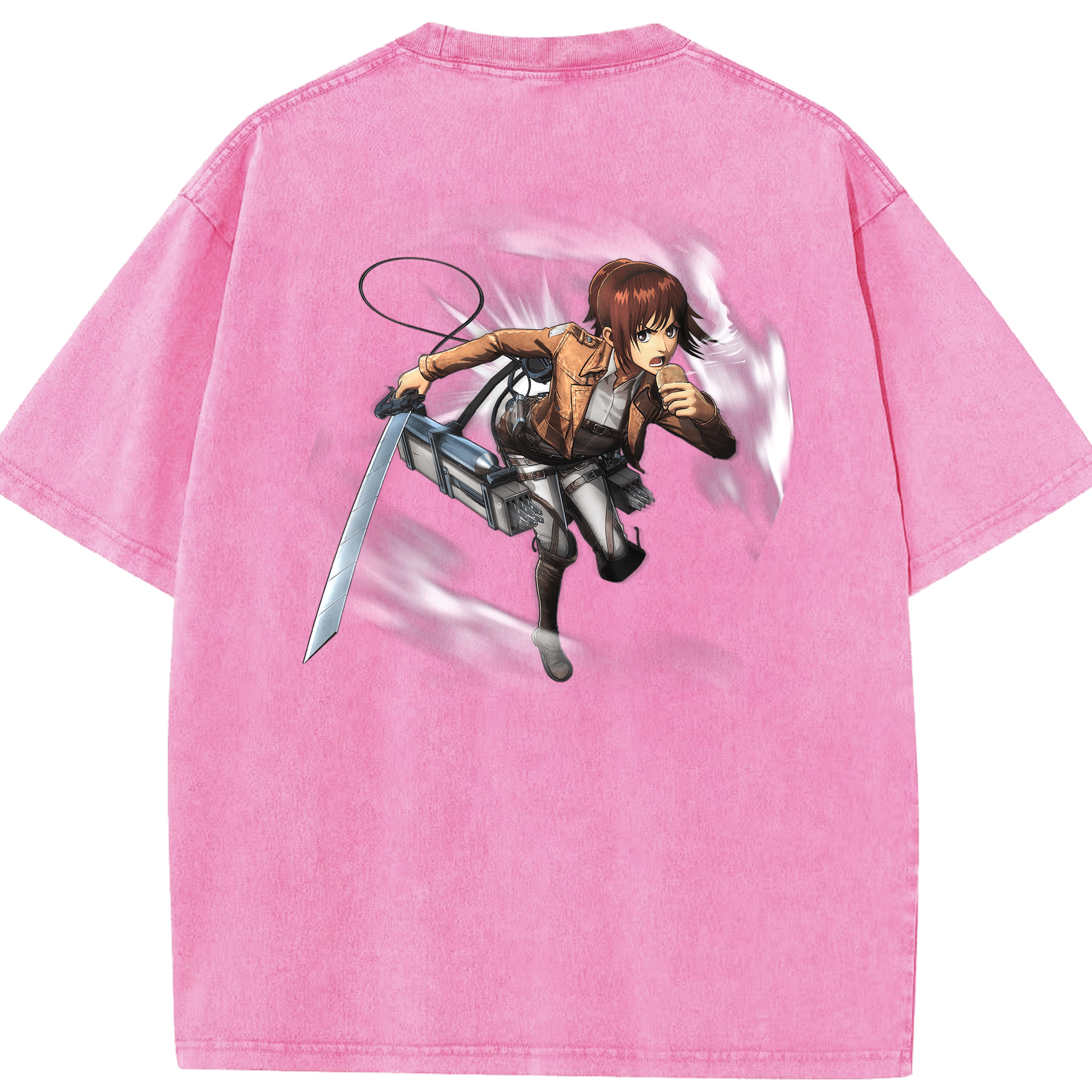 （画像用） 進撃の巨人 サシャ·ブラウス Attack on Titan Sasha Blaus 綿100% ヴィンテージ風 半袖Tシャツ（背面プリント）